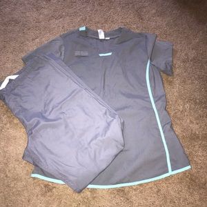 Urbane Sport Scrub Set - Grey & Light Blue